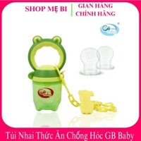 [Tặng dây đeo + 3 núm 3 size] Túi Nhai Chống Hóc GB-BABY Kẹp Xích chính hãng cho bé tập ăn hoa quả