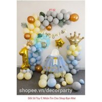 [Tặng dây kết nối lá cây] Set bóng trang trí sinh nhật thôi nôi hoàng gia HG678