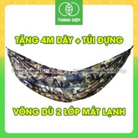 (TẶNG DÂY) Võng dù rằn 2 lớp 1m6x2m2 – Mùng mền Thanh Diệp