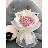 (TẶNG ĐÈN, CHỮ, THIỆP)BÓ 30 BÔNG HOA SÁP MÀU HỒNG
