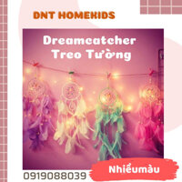 [🎁TẶNG ĐÈN ĐOM ĐÓM ] Dreamcatcher Treo Tường đính lông vũ màu pastel trắng /xanh /tím /hồng Decor Phòng - DNT HomeKids