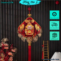 (Tặng Đèn LED ) Liễn Thần Tài Lắc Đầu Treo Cửa Hình Thoi Đón Tết 🌏FREE SHIP🌎 Dải Treo Thần Tài Chào Xuân, Đón Lộc