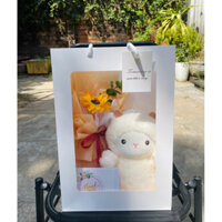 [Tặng đèn led] Set quà tặng gấu bông kèm hoa hướng dương