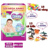 [Tặng đồ chơi động vật 79K] Tã quần Bobby M120 mẫu mới Date 2026 Mega Jumbo (tã/bỉm quần Bobby size M 120 miếng)