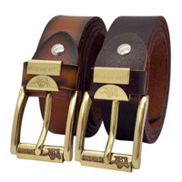[Tặng đục lỗ] Dây nịt da bò thật chấy biên DHM-504 | Khoá đồng nguyên khối xoay 360 nam tính | Bảo hành 12 tháng