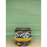 (Tặng dùi)Trống múa lân giá rẻ, trống múa lân da trâu trung thu, kích thước 40cmx40cm, giá tận xưởng