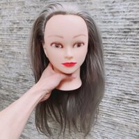 (Tặng eto gá) Đầu manocanh tóc vàng chịu nhiệt nhẹ học làm tóc bới tóc