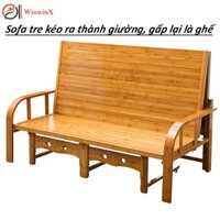 [Tặng ga trải giường] Giường sofa cao cấp, giường tre gấp gọn thành ghế kích thước 120x188cm WinwinX