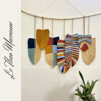 [TẶNG GHIM TREO TƯỜNG] MÀNH LÁ MACRAME DECOR