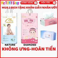 [Tặng GIẤY Rút 270 Tờ]COMBO 2 BỊCH Bỉm Tã Dán/Quần Momo DIAMOND/Momo NATURE Cao Cấp Đủ Size(Giá 2bịch)