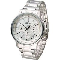 Tặng Gói Bảo Hành Vàng ĐỒNG HỒ NAM CHÍNH HÃNG Seiko SSB161P1 Tachymeter White Quartz Chonograph