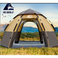 [Tặng Gối Du Lịch]Lều cắm trại dã ngoại tự bung Hewolf  cho 5-8 người chống thấm nước