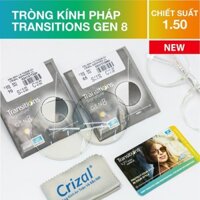 (Tặng Gọng) Tròng Kính Đổi Màu Khói Essilor Crizal Transitions Signature Gen 8