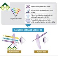 Tặng gọng Tròng mắt kính Essilor Crizal EasyRockSapphireTransition Pháp - Rock 1.59 AS Blue UV