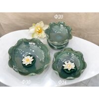(tặng hoa sen xốp) bát thả hoa sen thần tài gốm sứ bát tràng