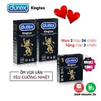 Tặng Hộp 3c Khi Mua 2 Hộp Bao Cao Su Durex Kingtex 12c. Bao Cao Su Giúp Kéo Dài Thời Gian - Hàng Chính Hãng - Che Tên SP