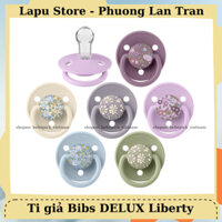 [TẶNG HỘP] Ti giả Bibs Delux Liberty ty ngậm núm tròn silicone 1 size nhập khẩu Đan Mạch cho em bé