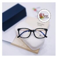 (Tặng hộp và khăn) Kính cận nam nữ SGlasses mắt vuông màu đen basic gọng mảnh giả cận đi đường chống bụi thời trang