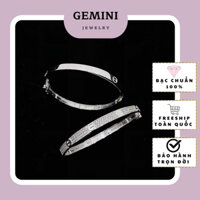 {Tặng hộp} Vòng tay Bạc Catier xịn 2 dòng GEMINI
