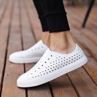 [TẶNG Jibbtiz cài dép] giày nhựa đi mưa NATIVE cho nam và nữ màu trắng