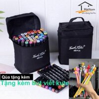 {TẶNG KÈM 2  BÚT VIẾT KUTE} BỘ BÚT DẠ MÀU 48 CÂY KÈM TÚI HÃNG TOUCHSHI SIÊU CHẤT