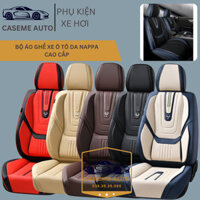 [Tặng Kèm 2 Gối] Bộ 5 Áo Bọc Ghế Ô Tô Da Nappa 9D Cao Cấp, Dễ Vệ Sinh, Không Mùi, Có Chống Trượt (Mã 268)