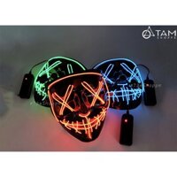 [TẶNG KÈM 2 PIN] Mặt nạ đèn Led neon EL Hiphop có dây đeo hông HLW-MN-80 tan