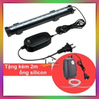 [TẶNG KÈM 2M ỐNG SỦI]Bộ đèn LED đổi màu bể cá 15cm-25cm-35cm-45cm tùy chọn có đầu sủi bọt khí kèm máy tạo khí oxy bể cá