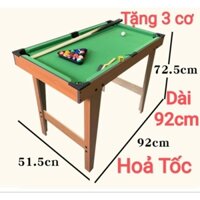 (TẶNG KÈM 3 CƠ, Bi To Đường Kính 3.8cm) BÀN BI A MiNI CỠ LỚN 92x52x73cm, Bàn Bida Trẻ Em 6 Lỗ, Bàn Bi Da To Đại