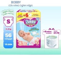 [TẶNG KÈM 6 MIẾNG TÃ QUẦN] Tã Dán Bobby Every Đệm Thun Thấm Mồ Hôi Size S56 miếng cho bé 4-8kg
