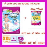 [Tặng kèm 6 miếng]TẢ QUẦN BOBBY SIÊU ĐAI SIZE XXL56 MIẾNG HƯƠNG TRÀ XANH