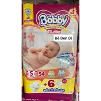 [TẶNG KÈM 6M QUẦN M] Tã Dán Bobby Siêu Thấm Khô Thoáng Size S54 miếng (4-8KG)