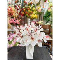 (TẶNG KÈM BÌNH) Hoa Diên Vĩ giả cắm lọ để bàn 43cm Trang Trí phòng khách, Decor nhà cửa.