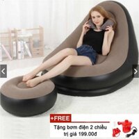 (TẶNG KÈM BƠM) Ghế Nệm Hơi Tựa Lưng SOFA Cao Cấp, Ghế Hơi Có Đế Vỏ Nhung, Ghế Sofa Hơi Êm Ái, Ghế Hơi Mang Đến Cho Bạn N