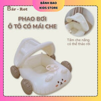 (Tặng Kèm Bơm) Phao Bơi Xỏ Chân Bar-Rot Cho Bé Hình Ô Tô Có Bánh Lái Đa Năng, Chống Lật An Toàn Cho Bé Có Mái Che
