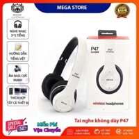 💥Tặng kèm cáp sạc💥Tai Nghe Bluetooth Chụp Tai Không Dây P 47 Có Khe Cắm Thẻ Nhớ