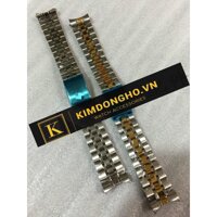 TẶNG KÈM CHỐT VÀ DỤNG CỤ THAY DÂY Dây đồng hồ inox không gỉ size 19mm dạng 5 mắt dây Tissot đầu ôm bo tròn - Vàng pha trắng