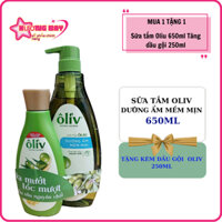 (Tặng kèm dầu gội 165ml )Sữa tắm ÔLIV Natural Nourish 650ml dưỡng ẩm mềm mịn da