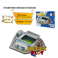 (Tặng kèm đèn) Bộ lắp ghép mô hình 3D Sân vận động Stamford Bridge (Chelsea)