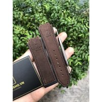 (Tặng kèm dụng cụ thay dây) Dây đồng hồ Hublot Fusion case 42 - dây da lộn nâu size 19-25-22