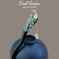 [Tặng Kèm Hộp Đựng] Trâm Cài Tóc Bằng Gỗ Đàn Hương Đen Tự Nhiên Đính Phượng Hoàng Đá Cao Cấp Vip47