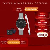 [Tặng Kèm Hộp Nơ] Đồng Hồ Nữ Daniel  Classic Petite Sterling Black & Vòng Tay D_W Cuff Chính Hãng - dwstoresg .