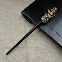 [Tặng Kèm Hộp] Trâm Cài Tóc Cổ Trang Bằng Gỗ Mun Tự Nhiên Đính Charm Hình Đàn Tỳ Bà Hàng Cao Cấp Mã Vip10