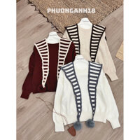 [TẶNG KÈM KHĂN] Áo len kèm khăn thủy thủ hàng QCL1