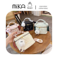 [TẶNG KÈM KHĂN VÀ MÓC TREO] Túi xách nữ đeo chéo, túi cốp vải nhung thời trang phong cách Hàn MB702