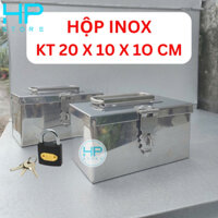[Tặng kèm khoá] Hộp inox đựng con dấu, hộp đựng chìa khoá, hộp đựng tiền, đựng đồ cá nhân (kích thước 20 x 10 x 10 cm)