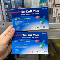 (Tặng kèm kim - que rời từng test) Que thử đường huyết On Call Plus - On call EZ II hộp 25 que
