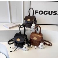 [Tặng kèm móc khoá dễ thương] Balo mini hot trend có quai cầm đa năng da cao cấp 3 màu Da PU Da PU Da PU