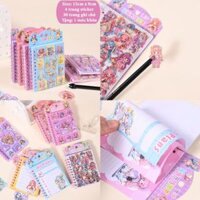 [TẶNG KÈM MÓC KHÓA] Sổ Hình Dán Công chúa Kèm Sổ Ghi Chú 2in1 Sổ Charm Nước Hottrend