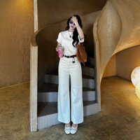 (TẶNG KÈM NỊT ĐỎ) Quần jeans suông nấm GẤU TO VIỀN ĐỎ DÁNG LỬNG kèm nịt QC7794